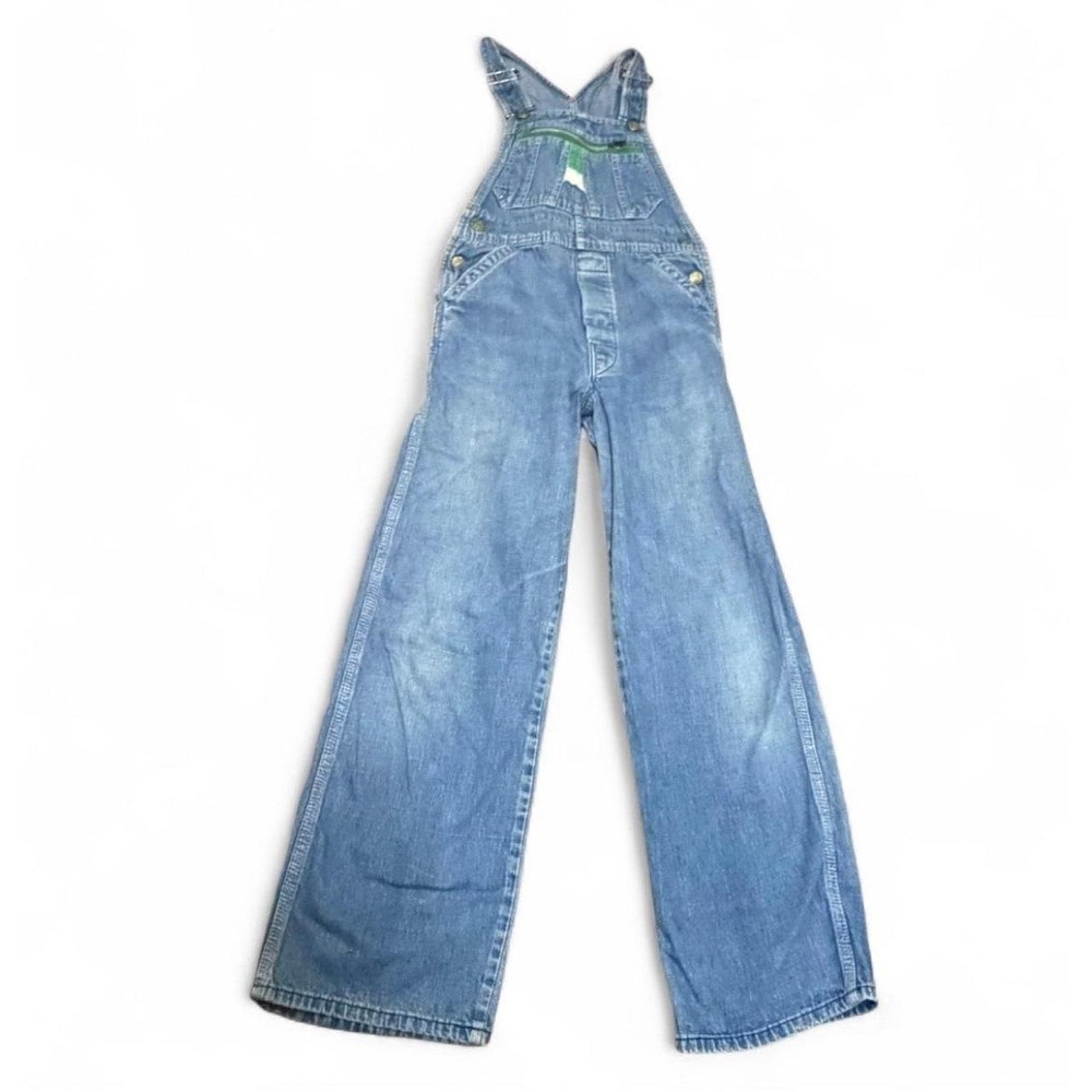 Vintage Liberty Denim Overalls Womens Small Made in USA Wide Leg Bib Y2K